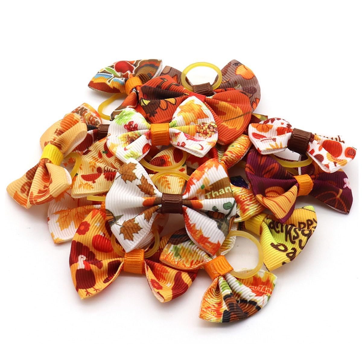 50 Pcs Dog Hair Bows for Thanksgiving, Valentine's Day & Weddings - Pet Dress Up Accessories