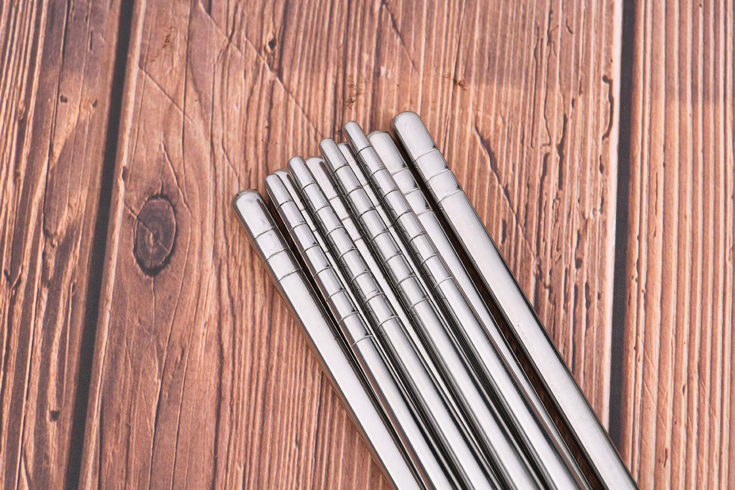 5 Pairs Stainless Steel Chopsticks - Reusable Silver Metal Chopsticks for Asian Cuisine, Dishwasher Safe - Perfect for Sushi, Ramen, and Home Dining