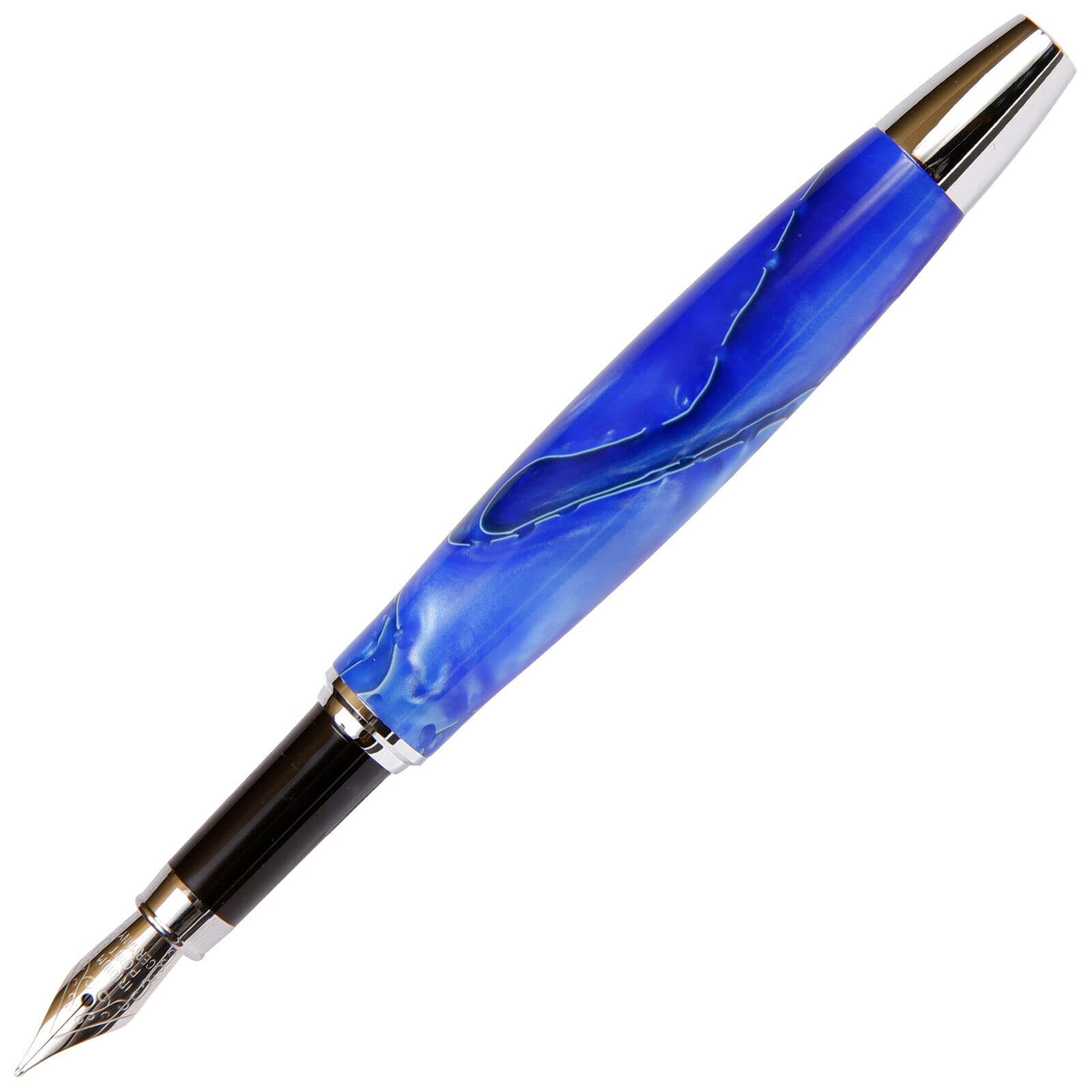Premium Tuscany Fountain Pen with Blue & Pearl Marbleized Gloss Body - Elegant Writing Instrument for Calligraphy, Journaling & Gifts - Perfect for Office, School & Special Occasions