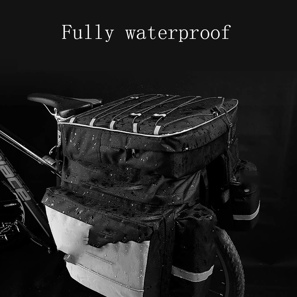45L Waterproof Bike Rack Bag - Rear Bicycle Trunk Seat Duffel Bag for Mountain, Road & Folding Bikes | Durable Bilateral Storage with Weatherproof Design | Perfect for Commuting, Touring & Outdoor Adventures