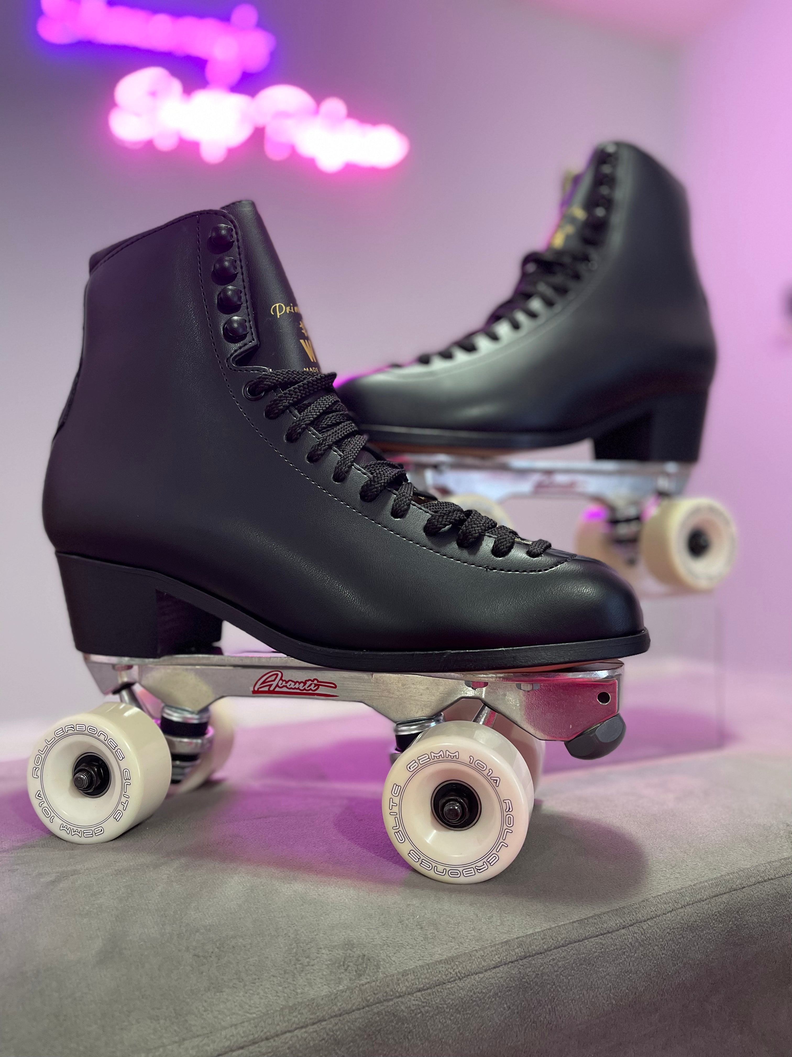 WIFA Black All Leather Prima Intermediate Figure Skating Boots – Premium Quality for Competitive Skaters – Perfect for Ice Shows, Training & Performances