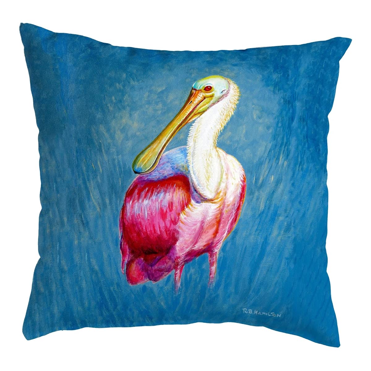 Betsy Drake NC1132 Decorative Throw Pillow 18x18 Inches - Multi-Color for Living Room, Bedroom, Sofa & Home Decor