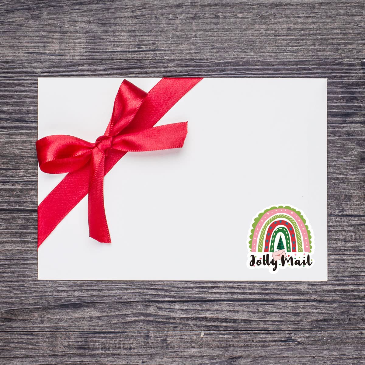 240 PCS Jolly Mail Rainbow Stickers for Small Business - Cute Envelope Seals for Packages, Handmade Goods & Bags - Christmas Theme Shop Stickers - Perfect for Gift Wrapping, Scrapbooking & DIY Crafts