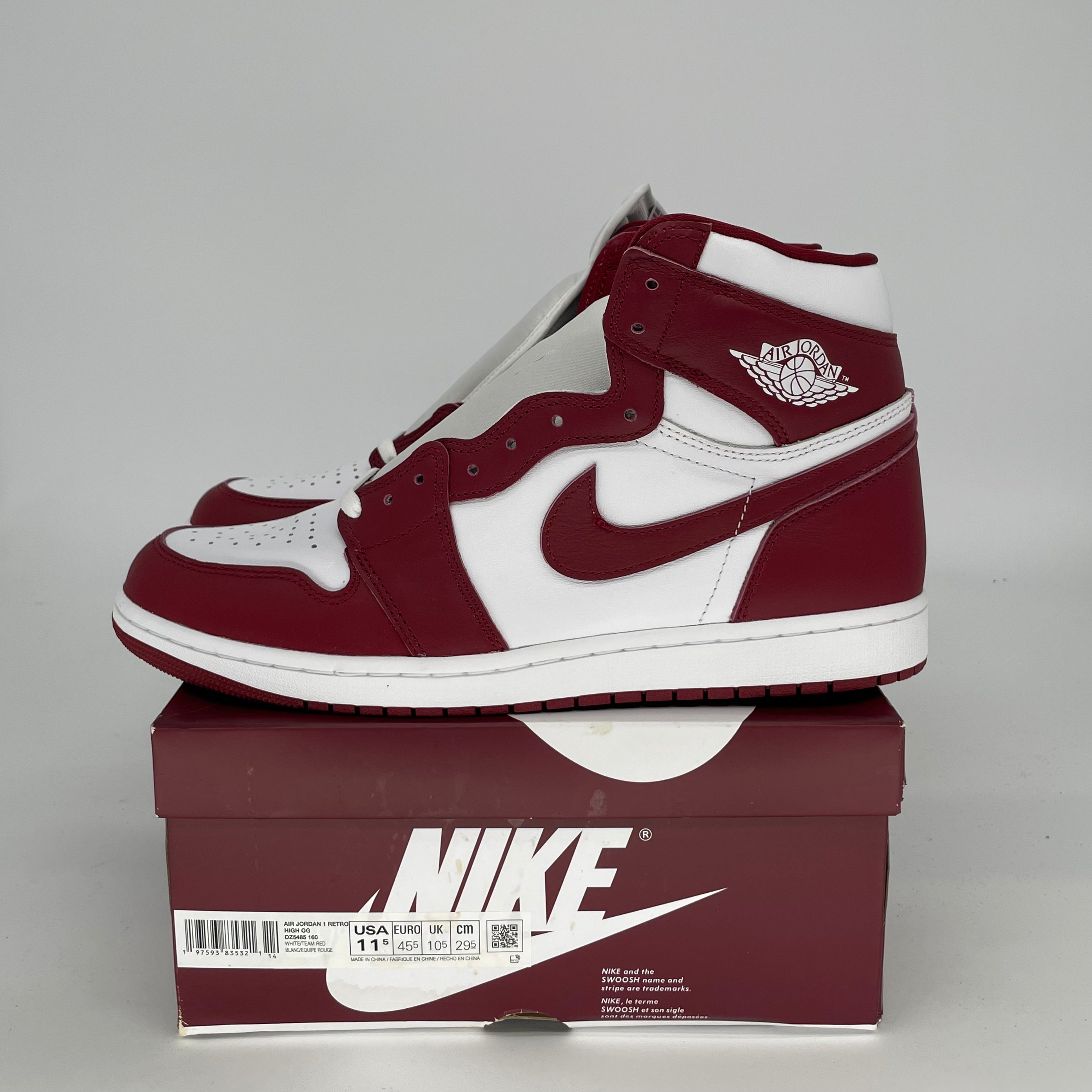 AIR JORDAN 1 ARTISANAL TEAM RED MEN'S BASKETBALL SHOES SIZE 11.5 DZ5485-160 - Perfect for Streetwear, Sneaker Collecting & Casual Fashion