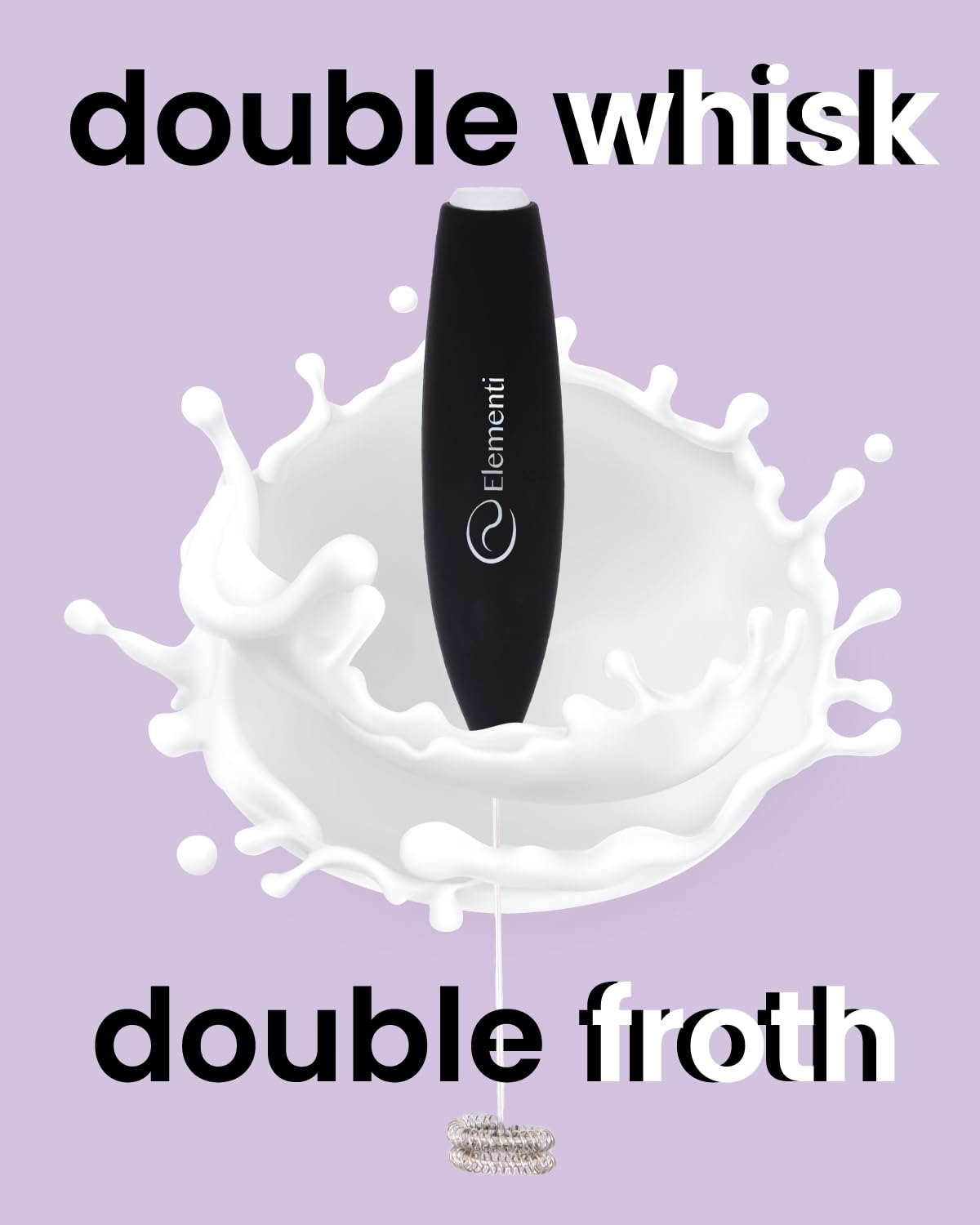 Premium Electric Milk Frother Wand - Handheld Battery-Powered Frother for Coffee, Latte, Cappuccino & Hot Chocolate | Mixes Protein Powder, Matcha & Cocoa | Perfect for Home, Office & Travel Use