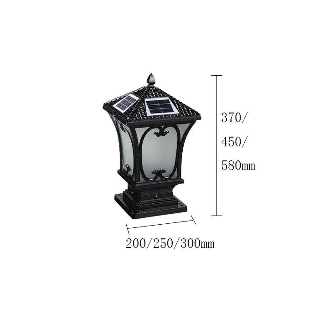 Solar LED Column Lights - Outdoor Waterproof Wall Lights for Garden, Villa, Courtyard & Doorpost - Perfect for Pathway, Driveway, Patio & Landscape Lighting (Size L)