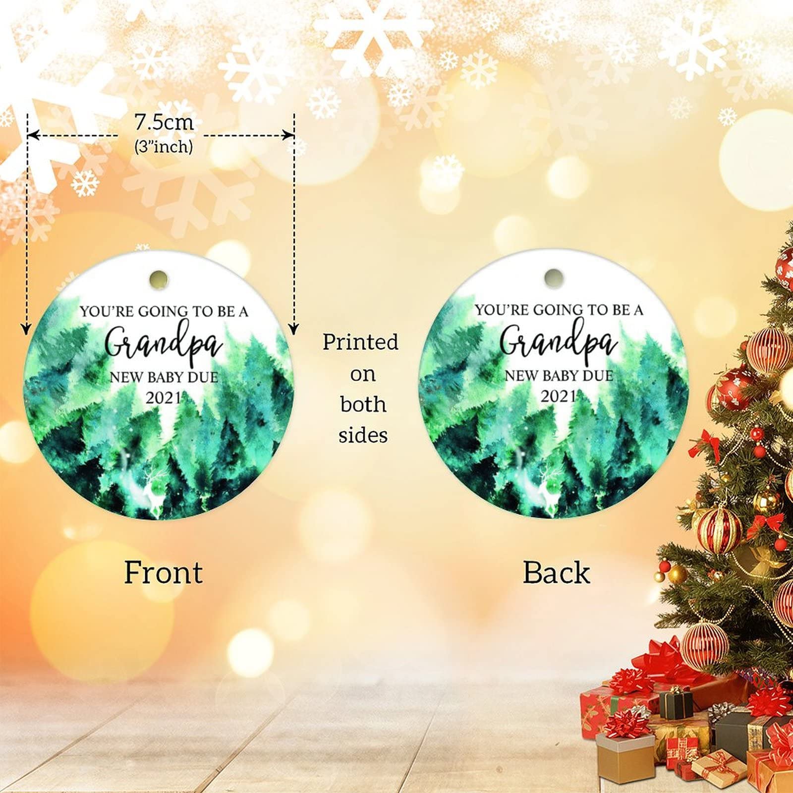 2021 Christmas Ornament for New Grandfather - 'You're Going to Be a Grandpa' Pregnancy Announcement Keepsake - Perfect for Baby Shower Gifts & Holiday Decor