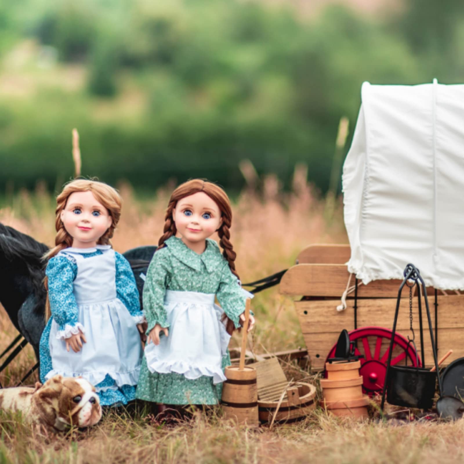 THE QUEEN'S TREASURES 18 Inch Laura Ingalls Doll - Officially Licensed Little House on The Prairie Collectible Doll with Quilt, Pillow, Rag Doll, Nightgown & Pantaloons - Perfect for Display, Gift Giving & Prairie-Themed Playtime