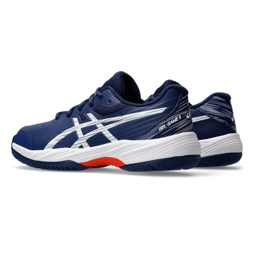 ASICS Gel Game 9 GS Junior Tennis Shoes for Girls - Lightweight Court Sneakers with Shock Absorption (Blue/White) - Perfect for Junior Tennis Training & Matches