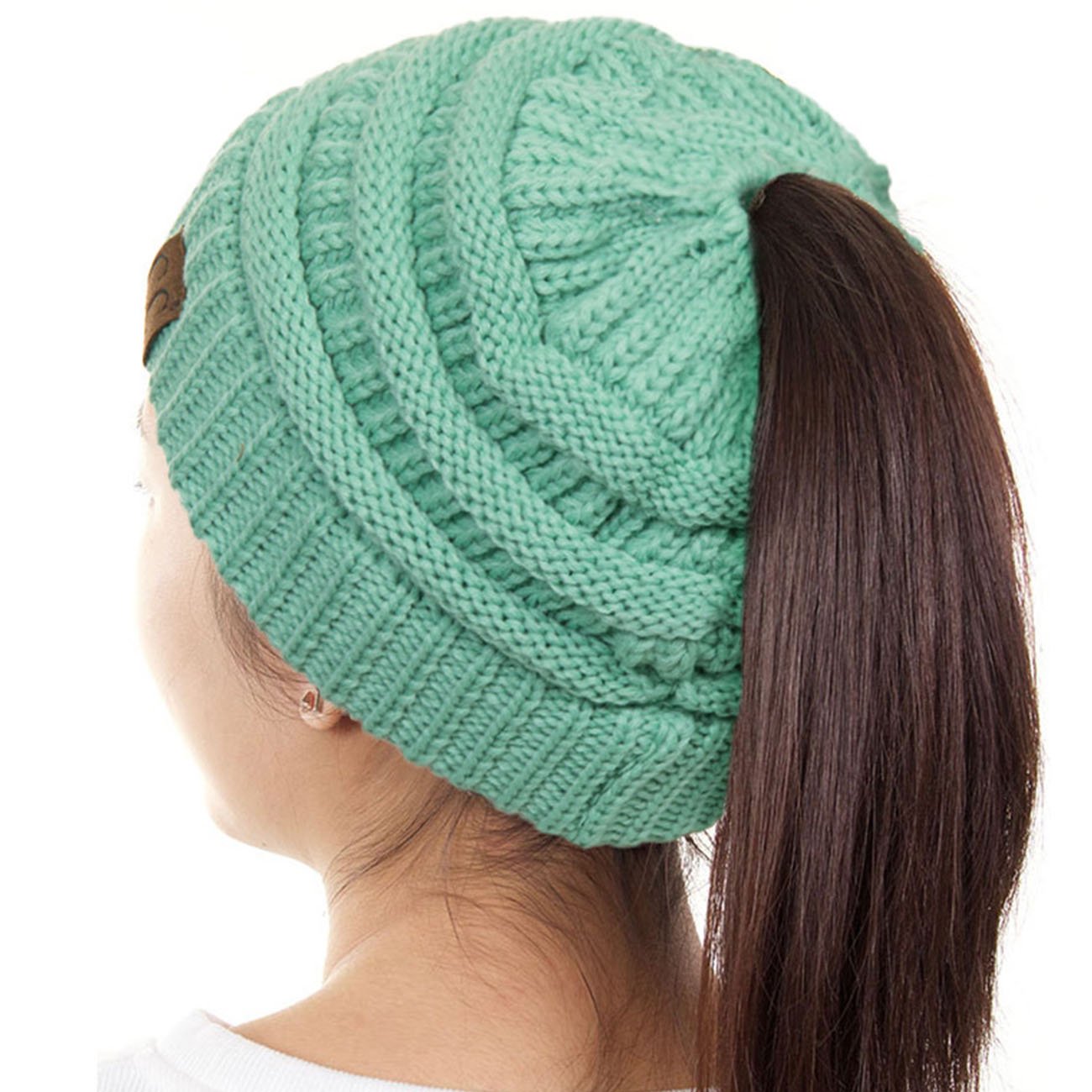 ScarvesMe Women's Ribbed Beanie Hat - Ponytail & Messy Bun Winter Knit Cap for Cold Weather | Perfect for Outdoor Activities, Running, and Casual Wear