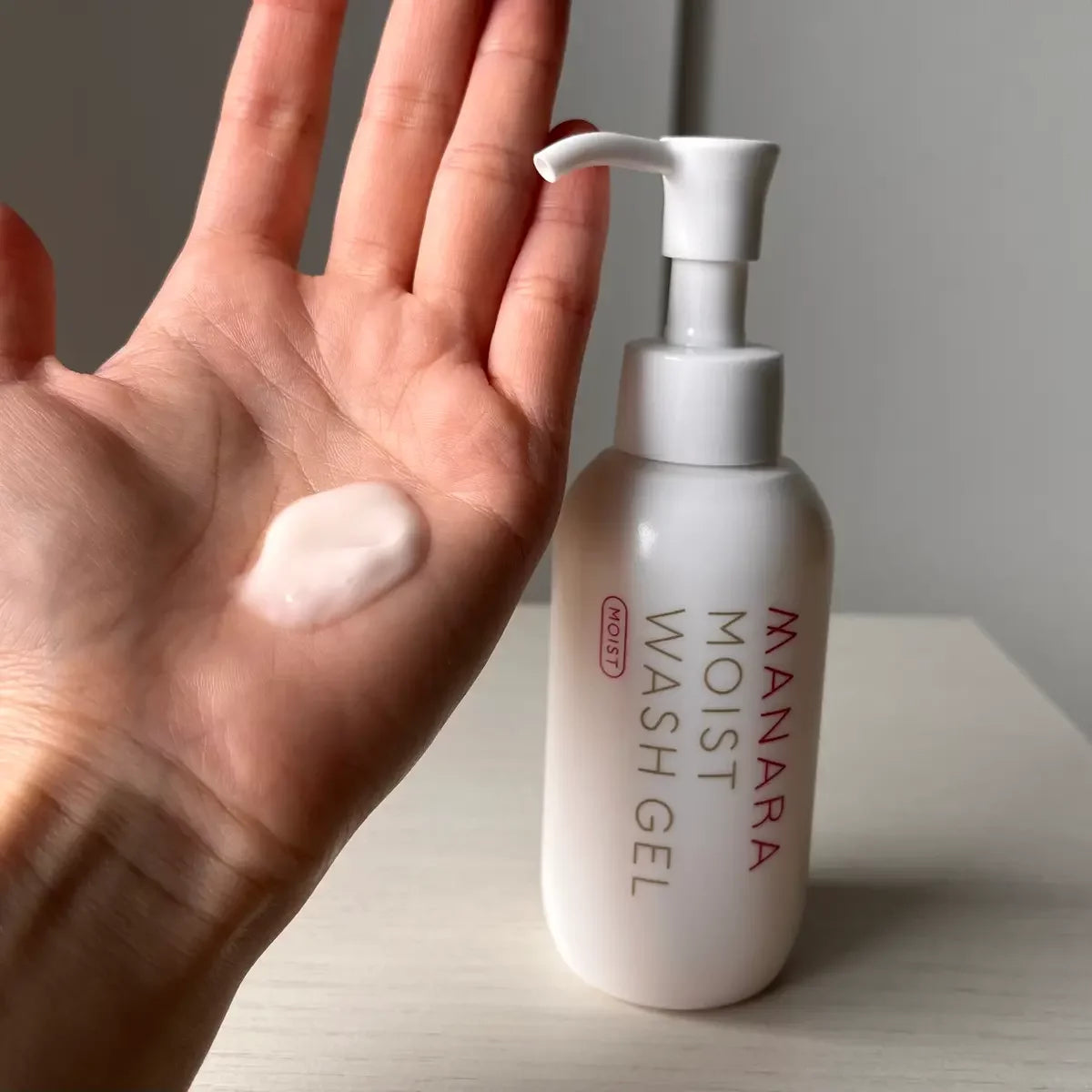 Manara Moist Wash Gel Cleanser 120ml - Gentle Hydrating Face Wash for Dry & Sensitive Skin - Daily Skincare Routine & Travel Essential