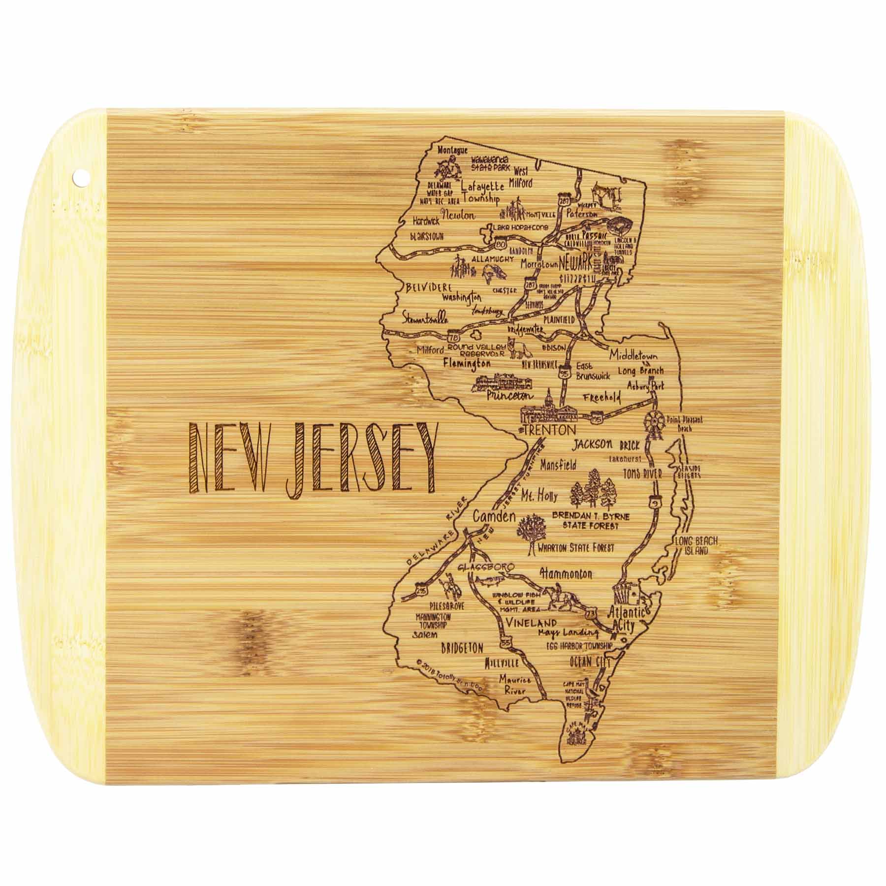 Premium New Jersey Themed Wooden Cutting Board - 11