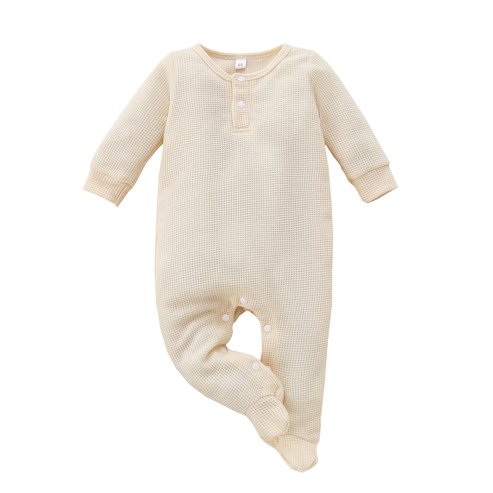 Newborn Baby Boy Clothes - Soft Waffle Knit Long Sleeve Footie Romper Jumpsuit for Toddler & Infant | Cozy Fall Winter Onesie Bodysuit for Playtime, Sleepwear & Family Outings