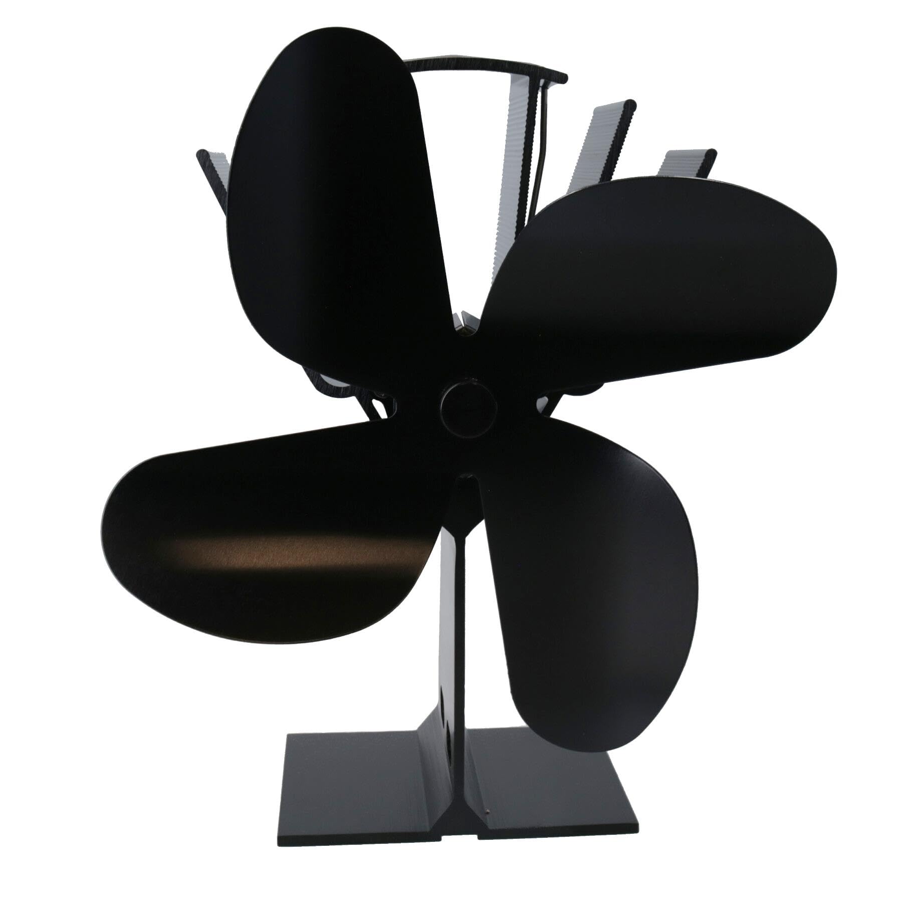AB Tools 4 Blade Stove Fan - Black Heat Powered Fan for Wood Burning Stoves, Log Burners & Fireplaces - Efficient Heat Distribution for Cozy Home Heating