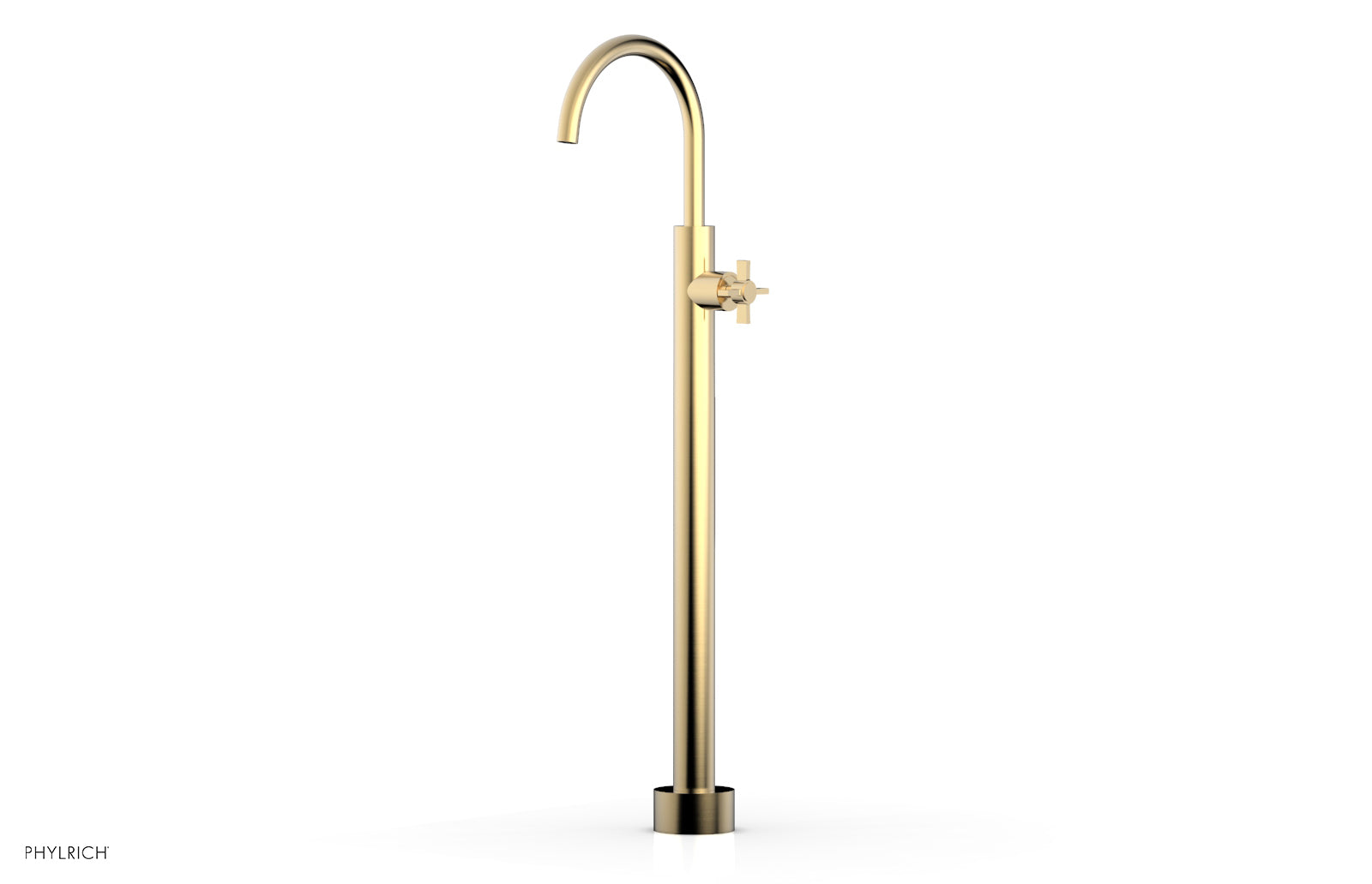 BASIC Tall Floor Mount Tub Filler with Cross Handle - D132 44 02 - Perfect for Modern Bathroom Renovations and Spa-Like Showers