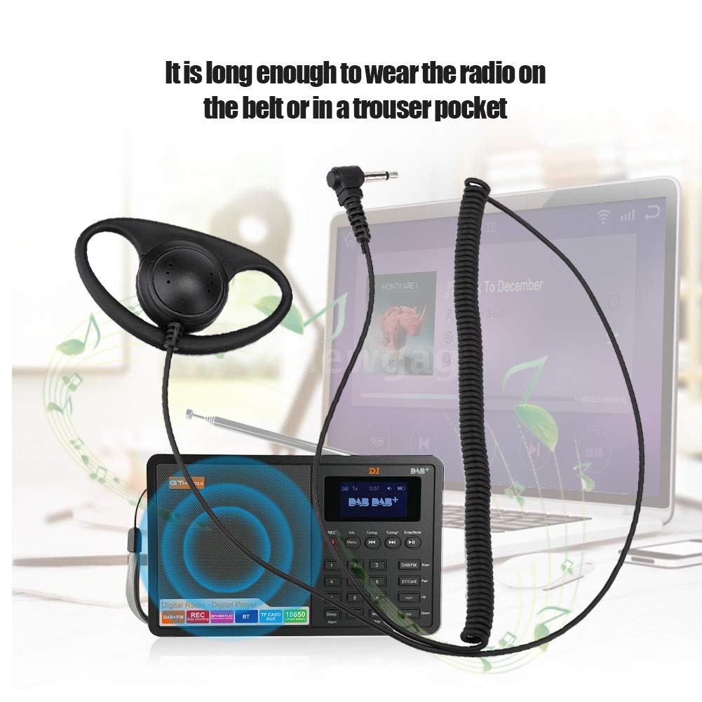D-Shell Earpiece Headset for Radios - Coiled Cord, 3.5mm Plug | Clear Audio for Security & Dispatch Use
