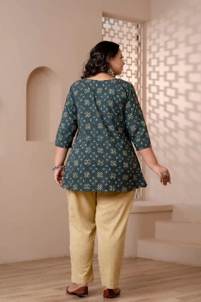 Stylish Plus Size Short Kurti Tunic for Women - Comfortable & Trendy Casual Wear for Office, Parties & Everyday Outfits