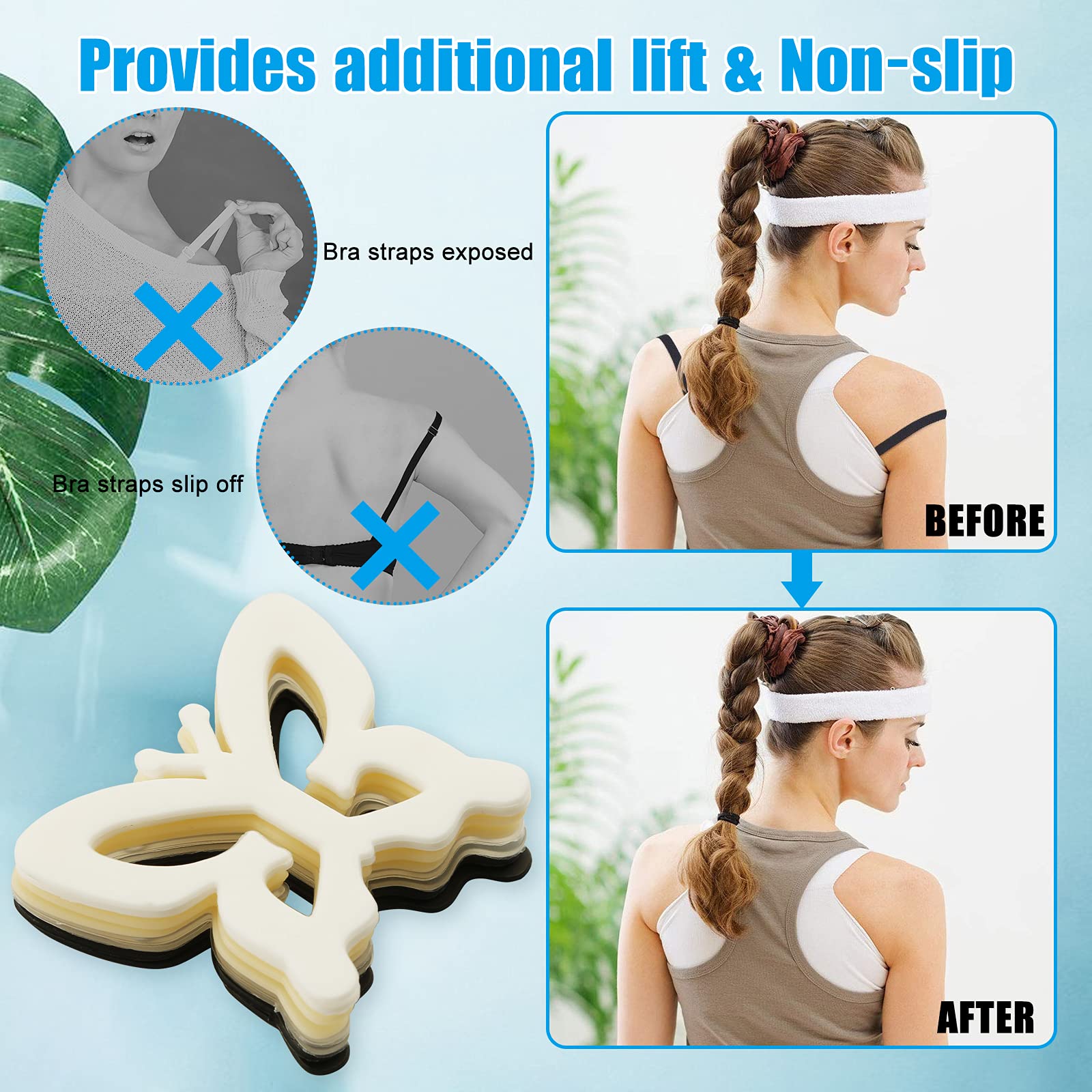 8 Pcs Bra Strap Clips for Women - Anti-Slip Bra Strap Concealer Holder, Cleavage Control Buckles for Comfort & Support - Perfect for Everyday Wear, Workouts & Formal Dresses