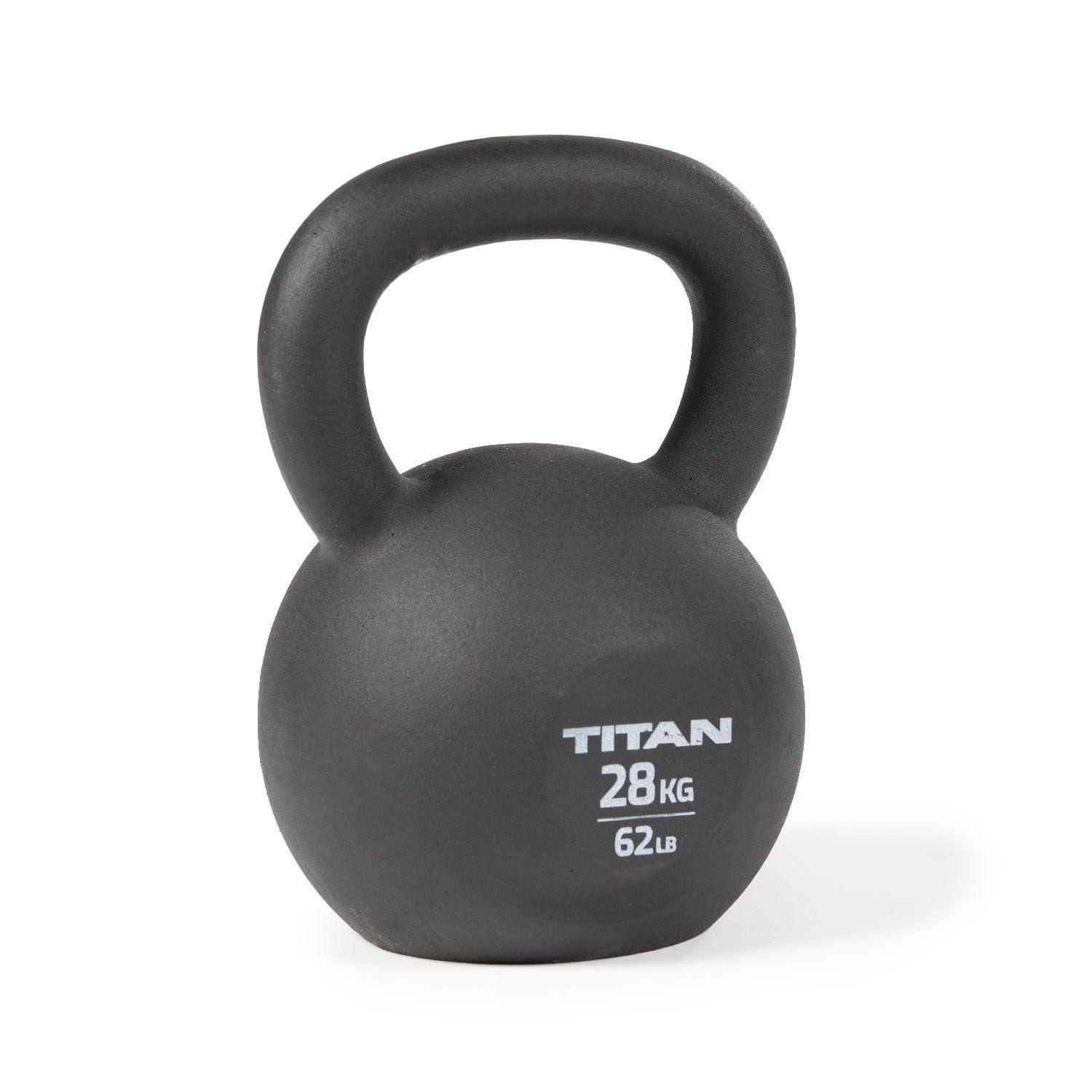 Titan Fitness Cast Iron Kettlebell - Durable Single Piece Casting with KG/LB Markings for Full Body Workout - Perfect for Home Gym, CrossFit & Strength Training