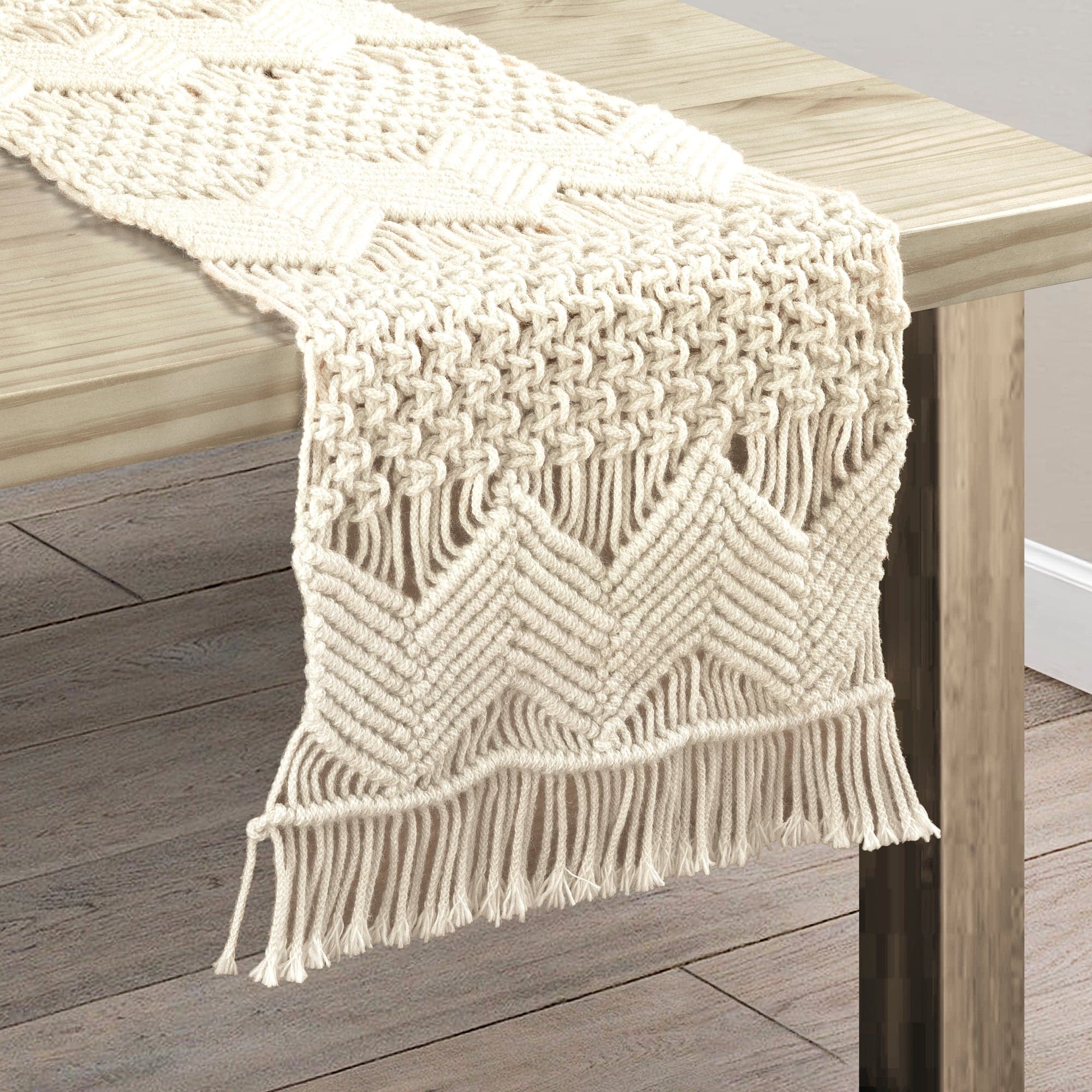 Handmade Boho Macrame Table Runner for Dining Room & Outdoor Patio Decor - Perfect for Weddings, Farmhouse & Bohemian Home Decor