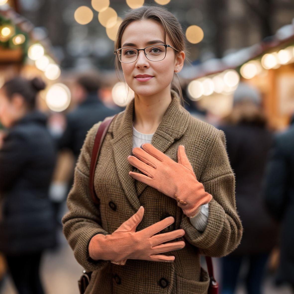 Bright Orange Winter Gloves - Warm & Stylish Pumpkin Color for Outdoor Activities, Skiing, and Cold Weather Fashion