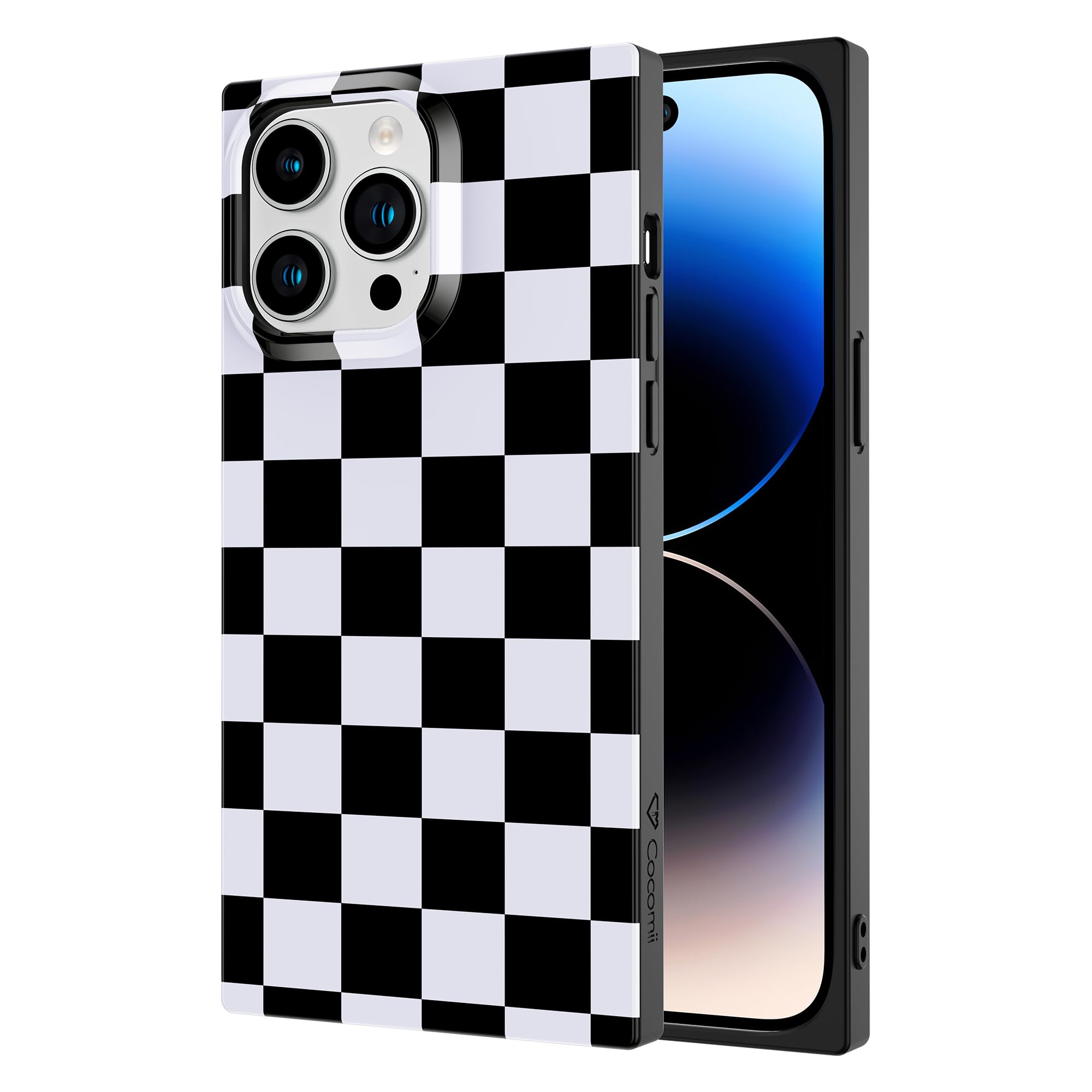Cocomii Geometric Pattern iPhone 13 Pro Max Case (6.7 inch) - Glossy Rectangle Protective Cover with Checkered Design for Women, Men & Girls | Perfect for Daily Use, Work & Travel