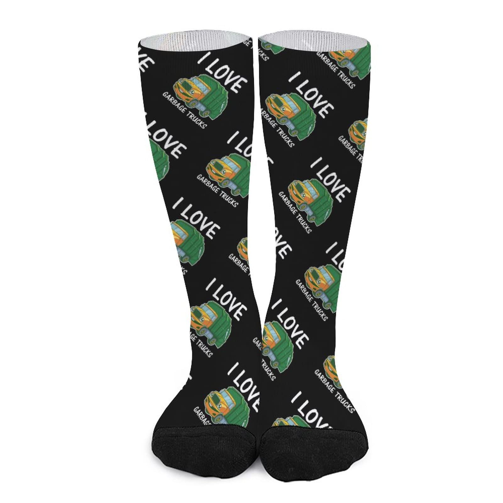 Unisex Printed Trash Truck Tube Socks - Colorful Novelty High Stockings for Sports & Warmth - Perfect for Garbage Truck Fans, Cosplay, and Fun Casual Wear