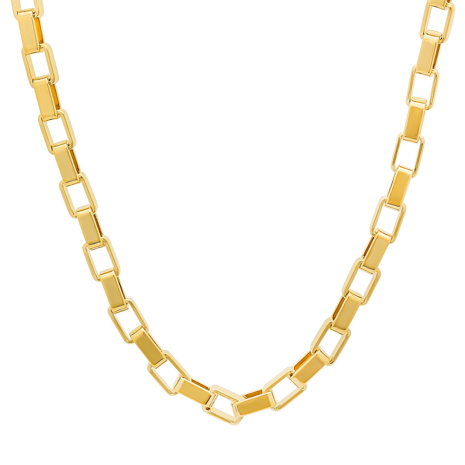 5mm 14k Yellow Gold Plated Square Box Chain Necklace for Women - Dainty Layering Jewelry Gift with Gift Box | Perfect for Everyday Wear, Date Nights & Special Occasions