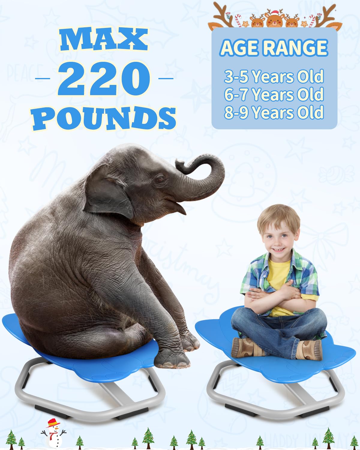 Kids Swivel Chair for Autism & Sensory Needs - 220 lbs Capacity Sit and Spin Chair for Coordination Training - Perfect for Home, Classroom & Therapy Use
