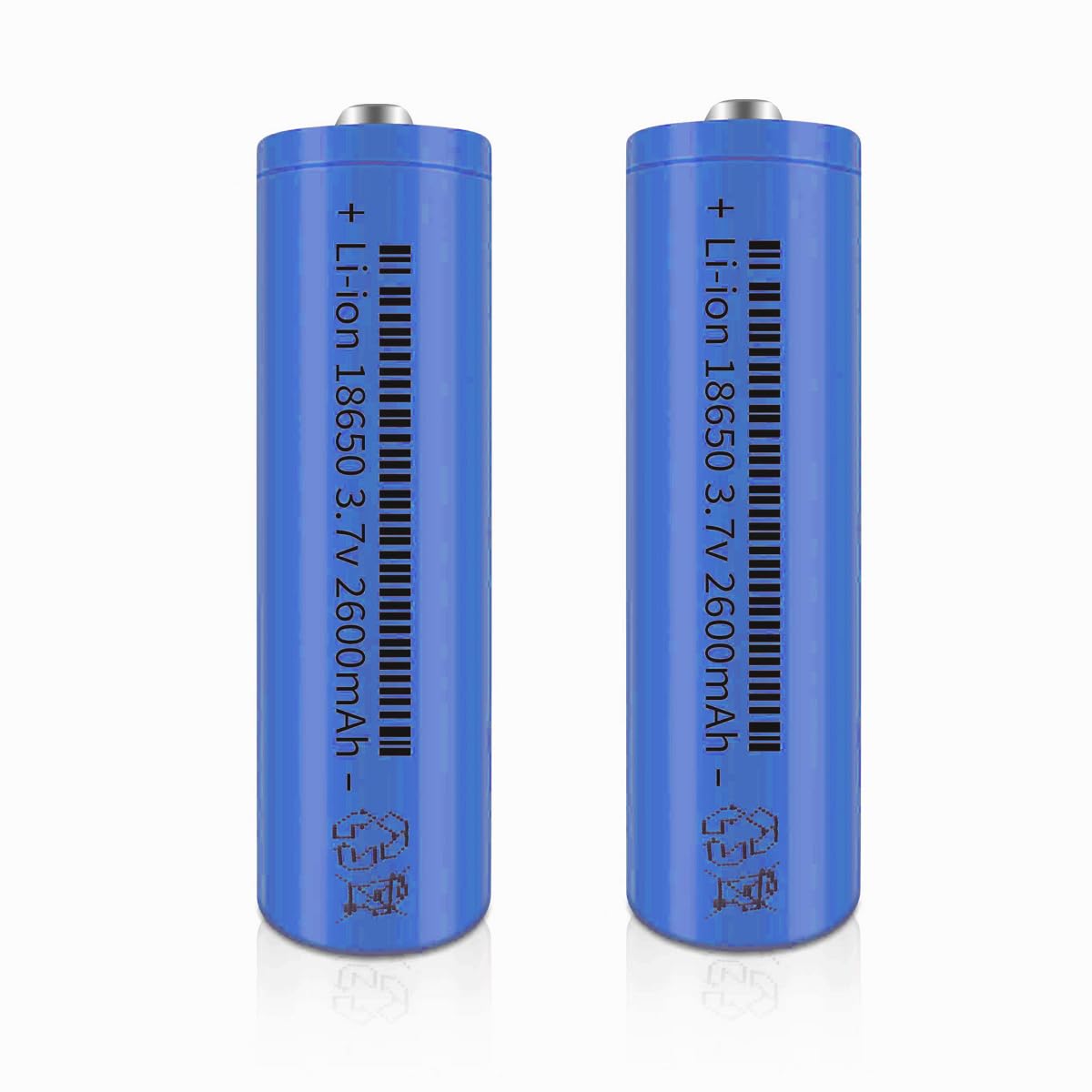 2 Packs 3.7V Button Top 18650 Rechargeable Lithium Batteries - High Capacity for Headlamps, LED Flashlights, Vape Mods & Electronic Devices - Perfect for Camping, Hiking & Emergency Power Backup