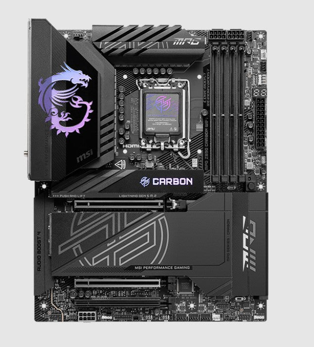 MSI MPG Z890 CARBON WIFI Gaming Motherboard - Intel LGA 1700 Socket, DDR5, PCIe 5.0, Wi-Fi 6E, 2.5G LAN - Perfect for High-Performance PC Builds & eSports Gaming