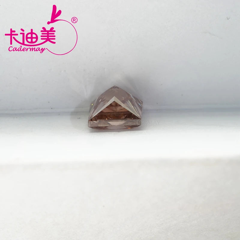 CADERMAY Square Cut EX Fancy Pinkish Brown CVD Lab Grown Diamond - VS2 Clarity Loose Gemstone for Jewelry Making | Engagement Rings, Necklaces & Custom Jewelry Designs