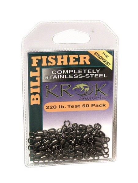 Sea Striker 50pk Stainless Steel Pro Fishing Swivels - High Strength Corrosion Resistant Ball Bearing Swivels for Saltwater & Freshwater Fishing, Trolling, and Baitcasting