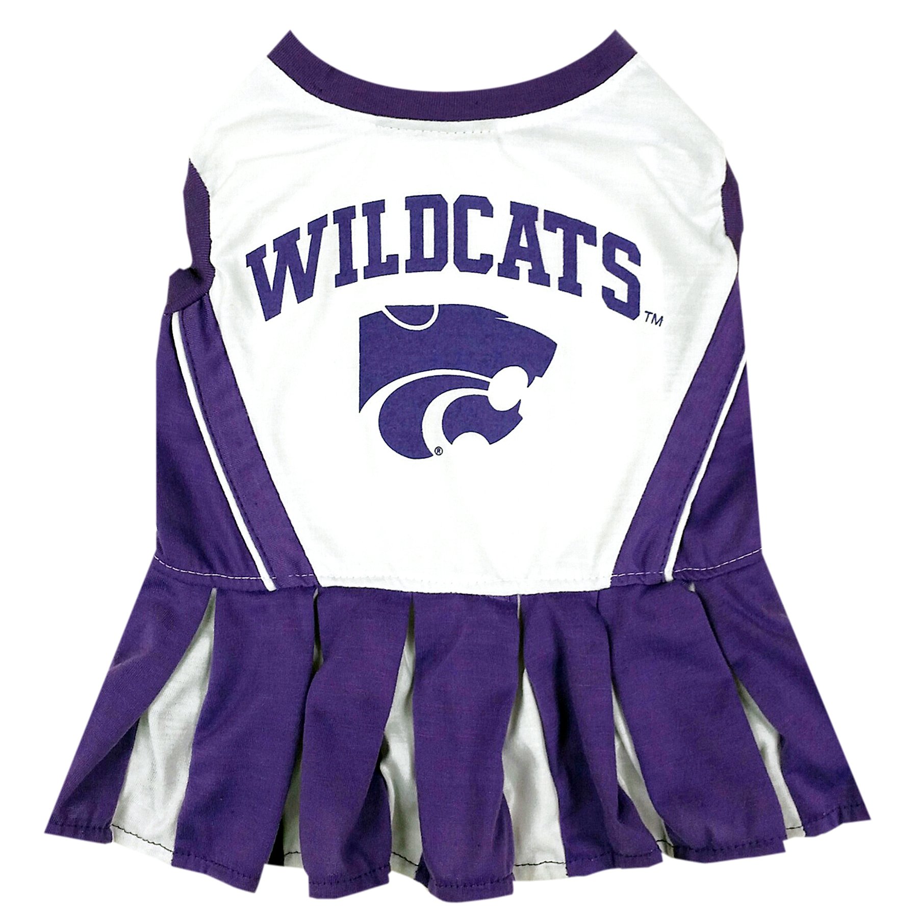 NCAA Kansas State Wildcats Dog Cheerleader Outfit for Small Dogs - Pet Costume for Game Day & Team Spirit
