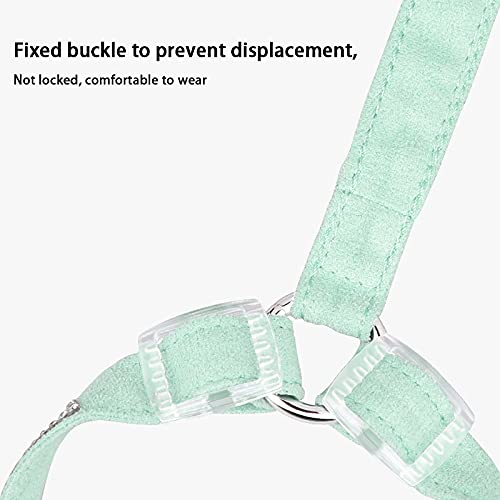 Adjustable No-Pull Pet Harness with Rhinestones - Light Green Cat & Small Dog Vest for Safe Walks | Perfect for Puppy Training & Outdoor Adventures