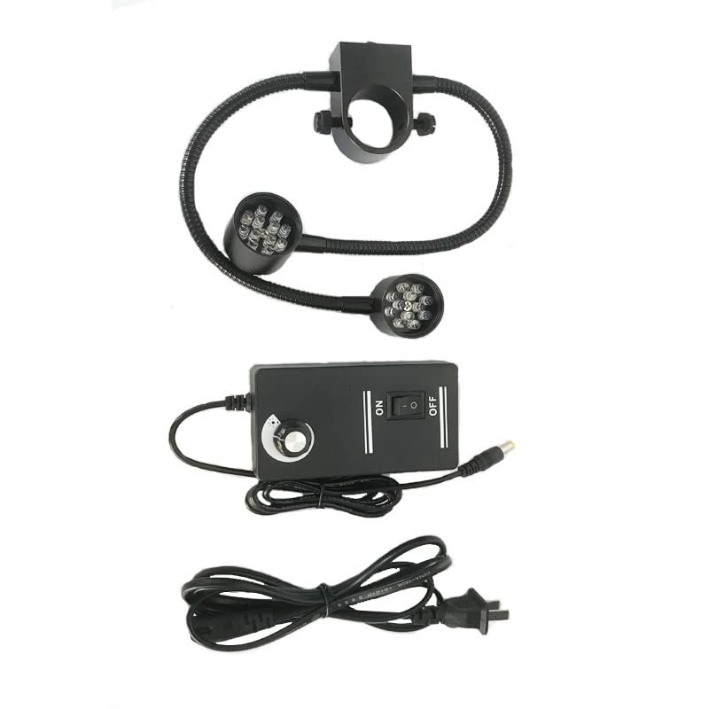 22-32MM Handheld Digital Microscope with 3W Dual Gooseneck Lights & 24 LED Bulbs - Professional Illuminator Lamp for Stereo Microscopes, Cameras, and Magnifiers - Perfect for Jewelry Inspection, PCB Repair, and Biological Sample Observation