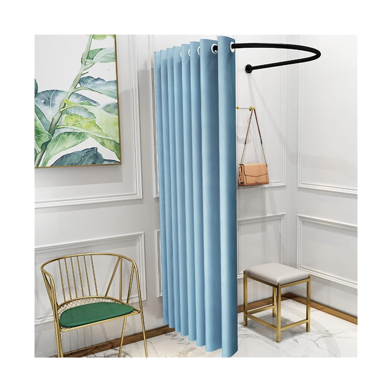 U-Shaped Blackout Fitting Room with Shading Curtain - 90% Light Blocking, Space-Saving Design for Clothing Stores, Offices & Shopping Malls | Dressing Room Solution for Retail Spaces & Commercial Use