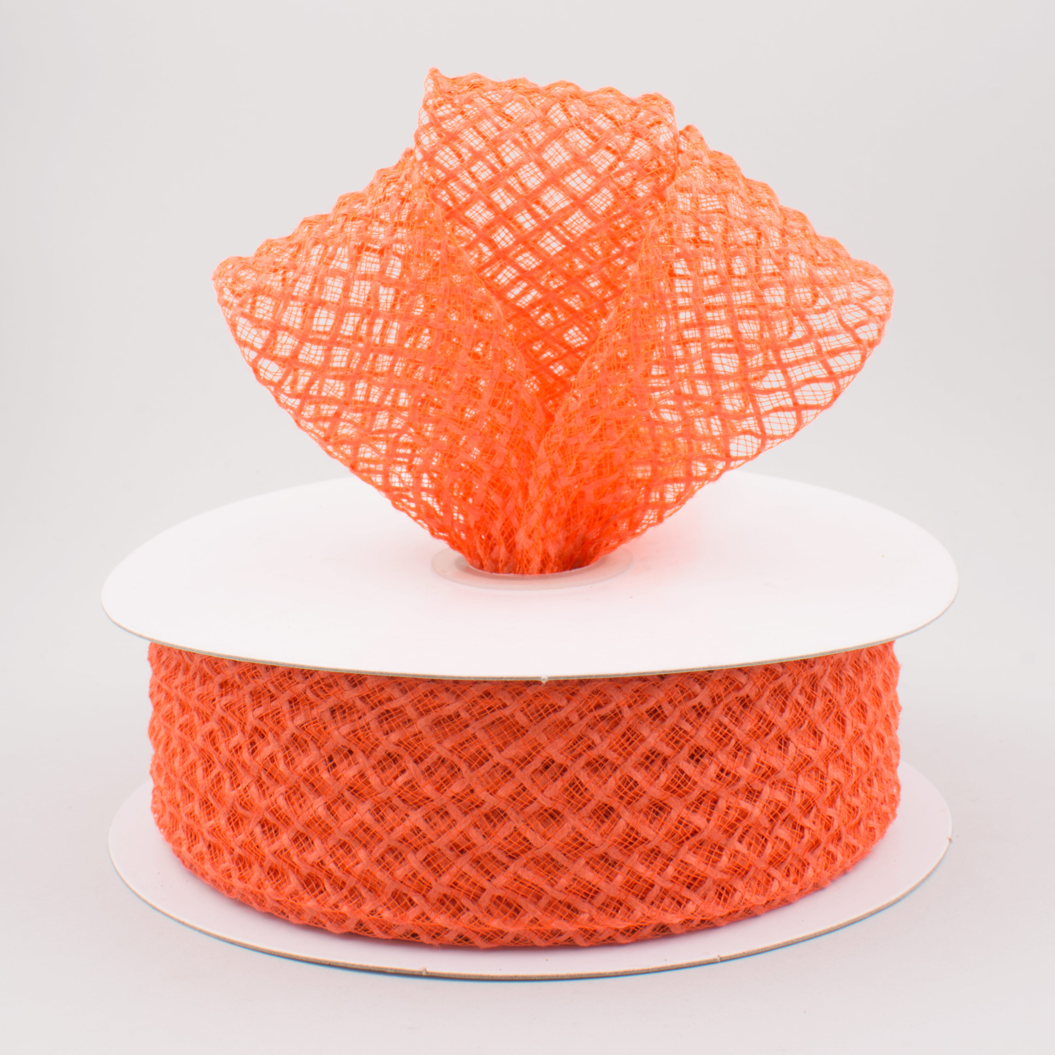 1.5 Inch Orange Jute Deco Flex Ribbon - 20 Yards Bulk Roll for Gift Wrapping, Crafts, Wedding Decorations and DIY Projects