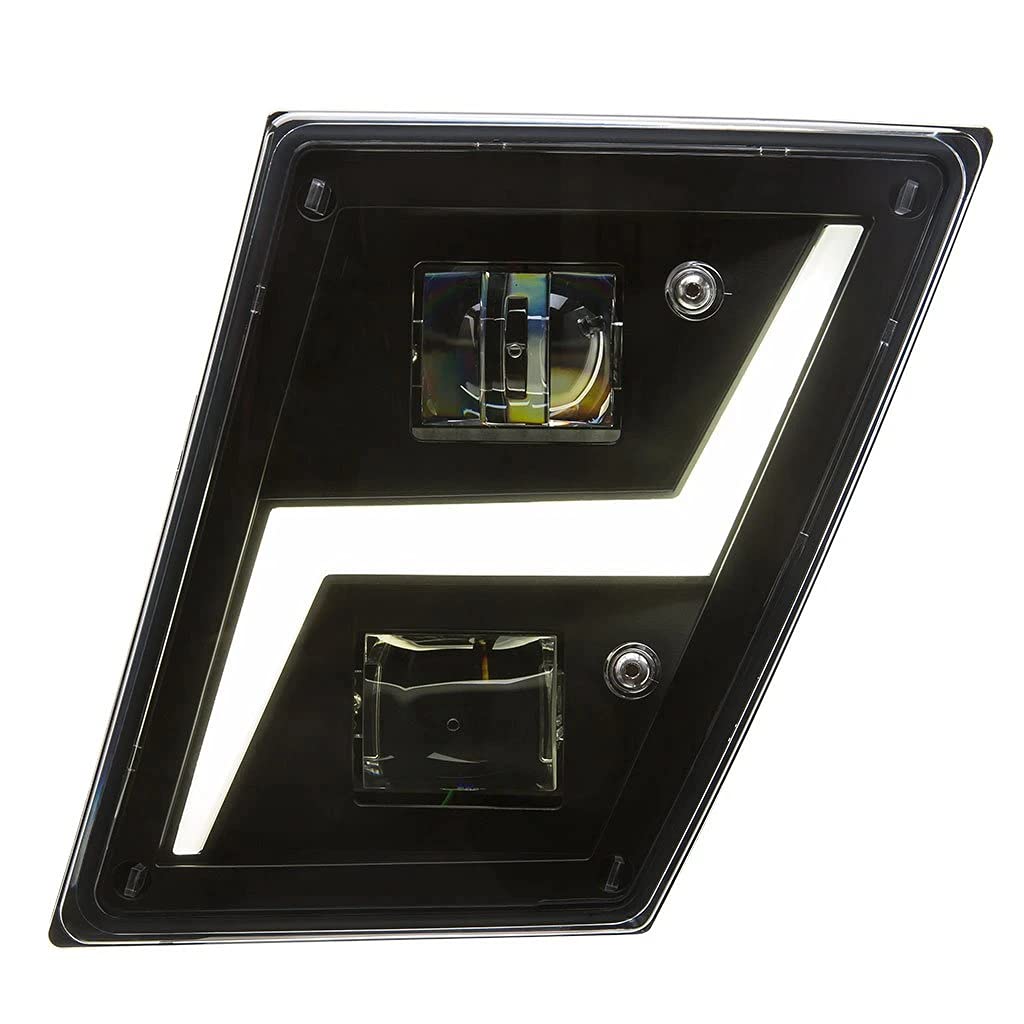 Black Fog LED Lights Compatible with Volvo VNL - Driver Side (Part# F236827) | Durable Replacement for Improved Visibility in Foggy & Night Driving