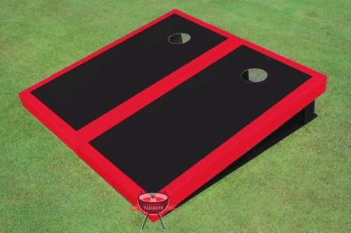 Premium Black and Red Matching Cornhole Boards Set - Regulation Size for Outdoor Games, Backyard Parties, Tailgating, and BBQ Events
