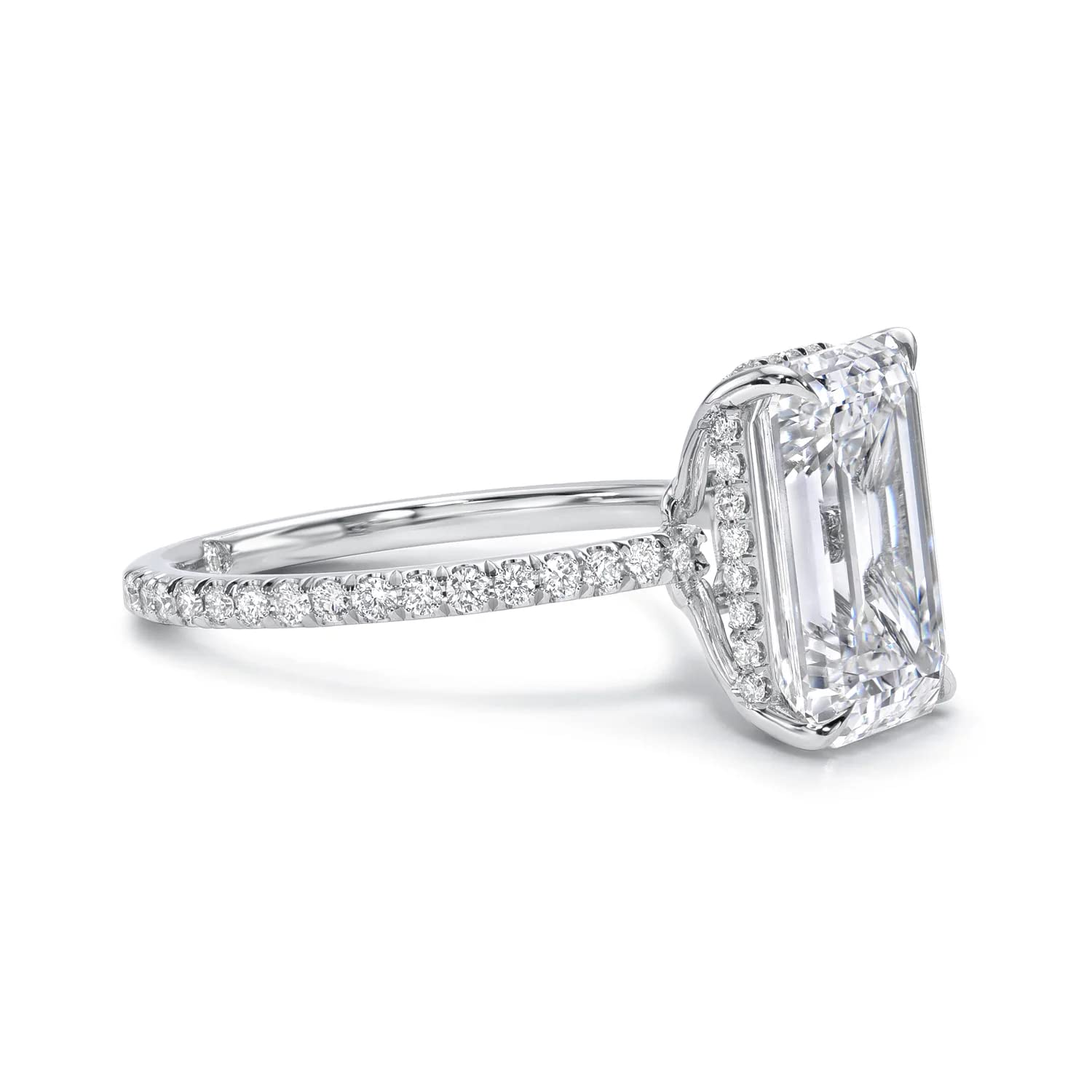 5 CT Emerald Moissanite Engagement Ring for Women - Handmade Wedding Bridal Ring Set with Solitaire Pave & Hidden Halo - Sterling Silver, 10k/14k/18k Solid Gold - Anniversary Promise Gift for Her - Perfect for Proposals, Weddings & Special Occasions