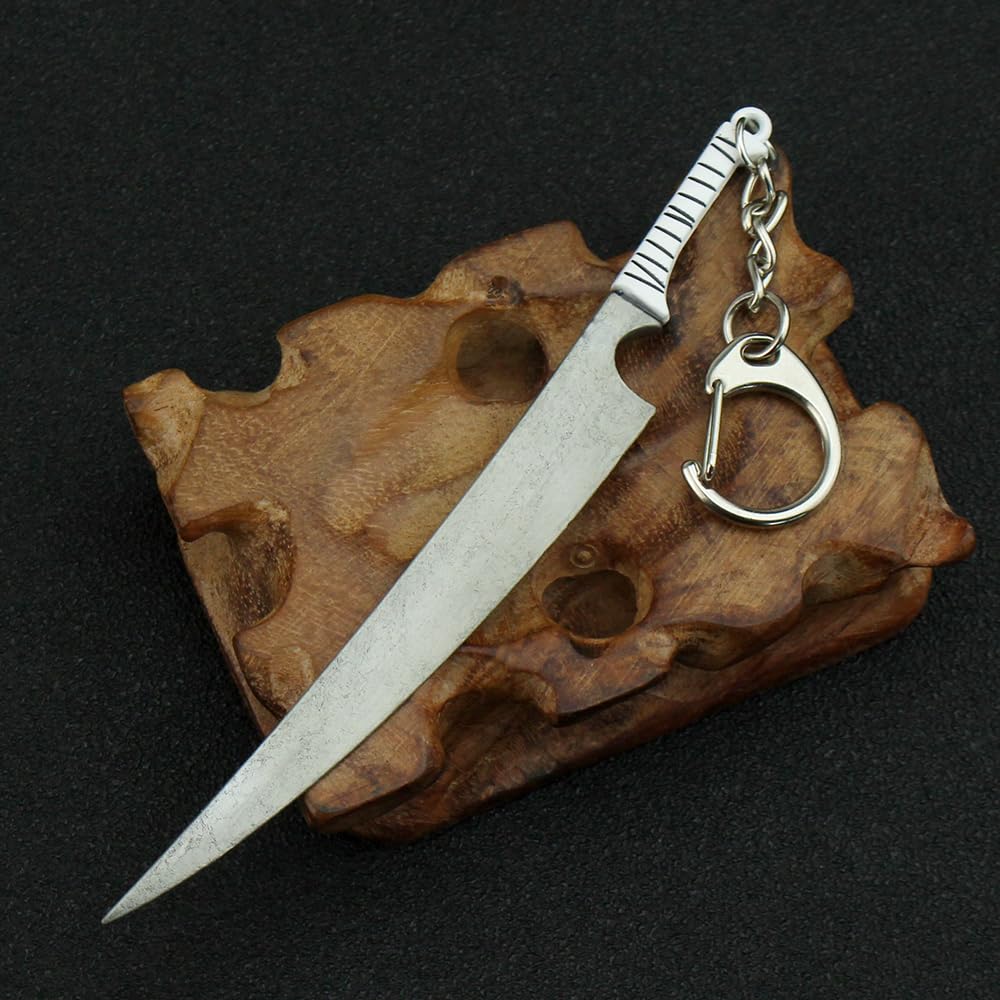 Ichigo Kurosaki Cosplay Sword Keychain - Anime Bleach Toshiro Hitsugaya Necklace Ring - Perfect Gift for Anime Fans, Kids & Men - Great for Cosplay, Collecting & Daily Accessories