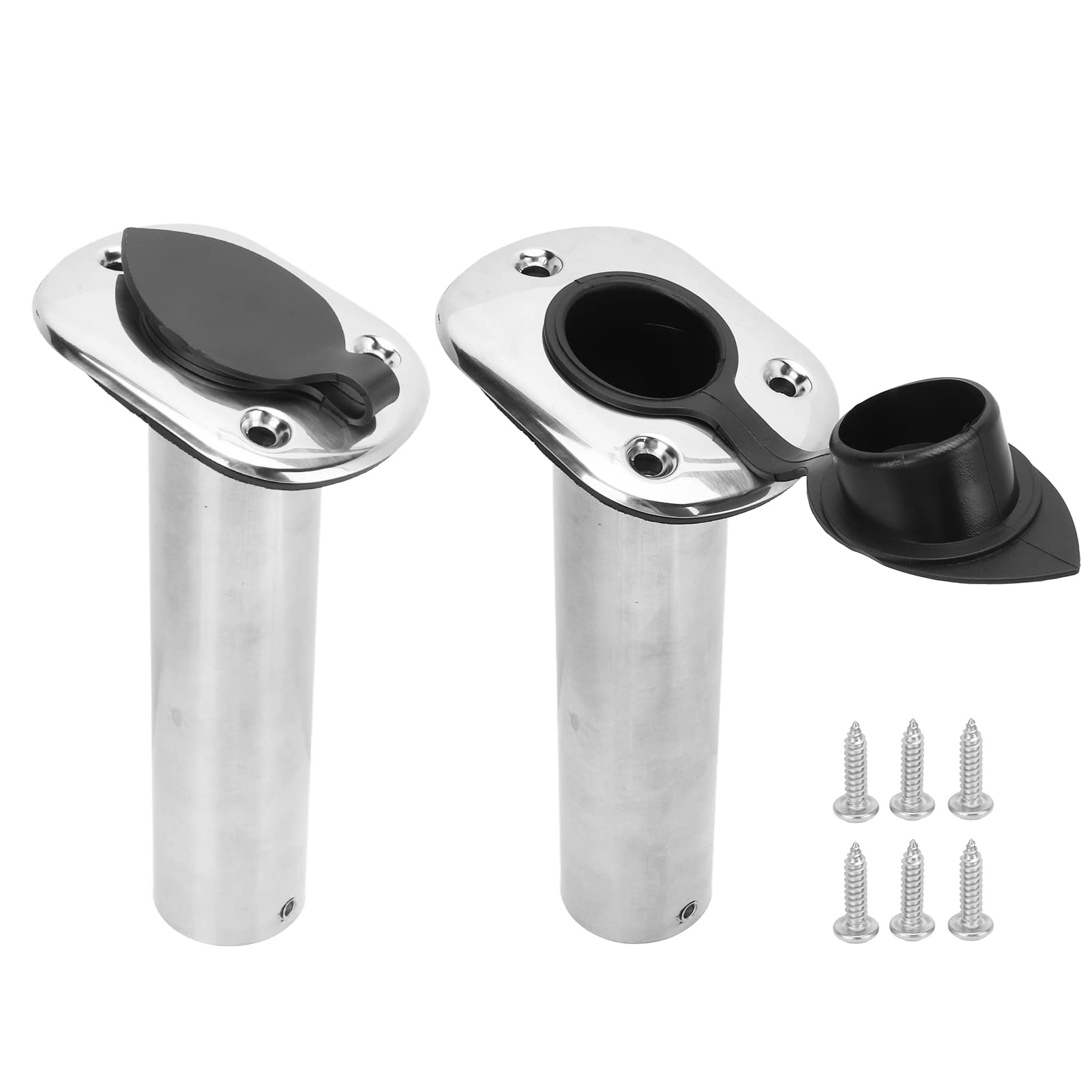 316 Stainless Steel Fishing Rod Holder (1 Pair) - Heavy Duty 15 Degree Angler Rod Holder for Yachts & Boats - Perfect for Saltwater Fishing & Marine Adventures