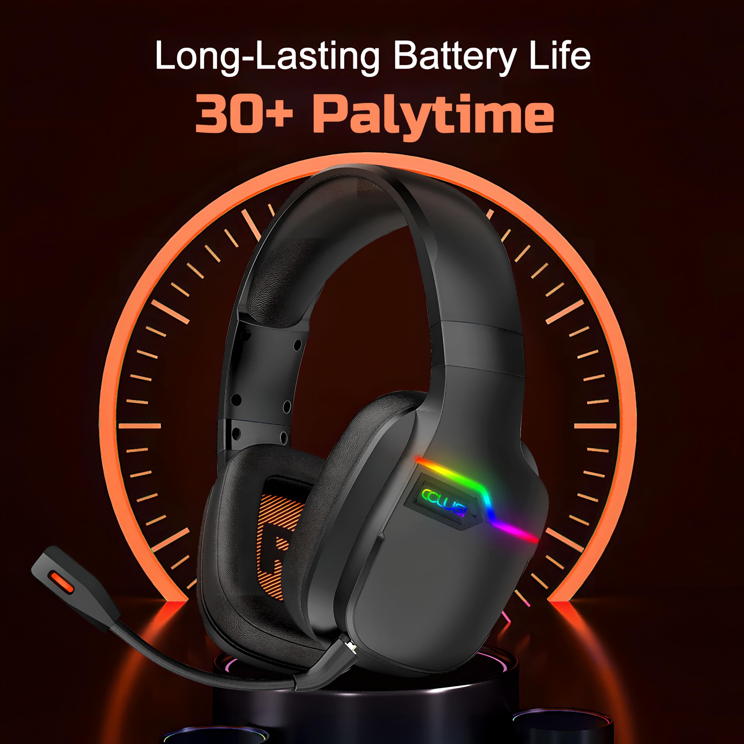 Wireless Gaming Headset with Detachable Mic for PS5, PS4, PC, Mac & Laptop - 2.4GHz USB Dongle, Noise Cancelling, Comfortable Earpads - X07 Black - Perfect for Online Gaming, Streaming & Virtual Meetings