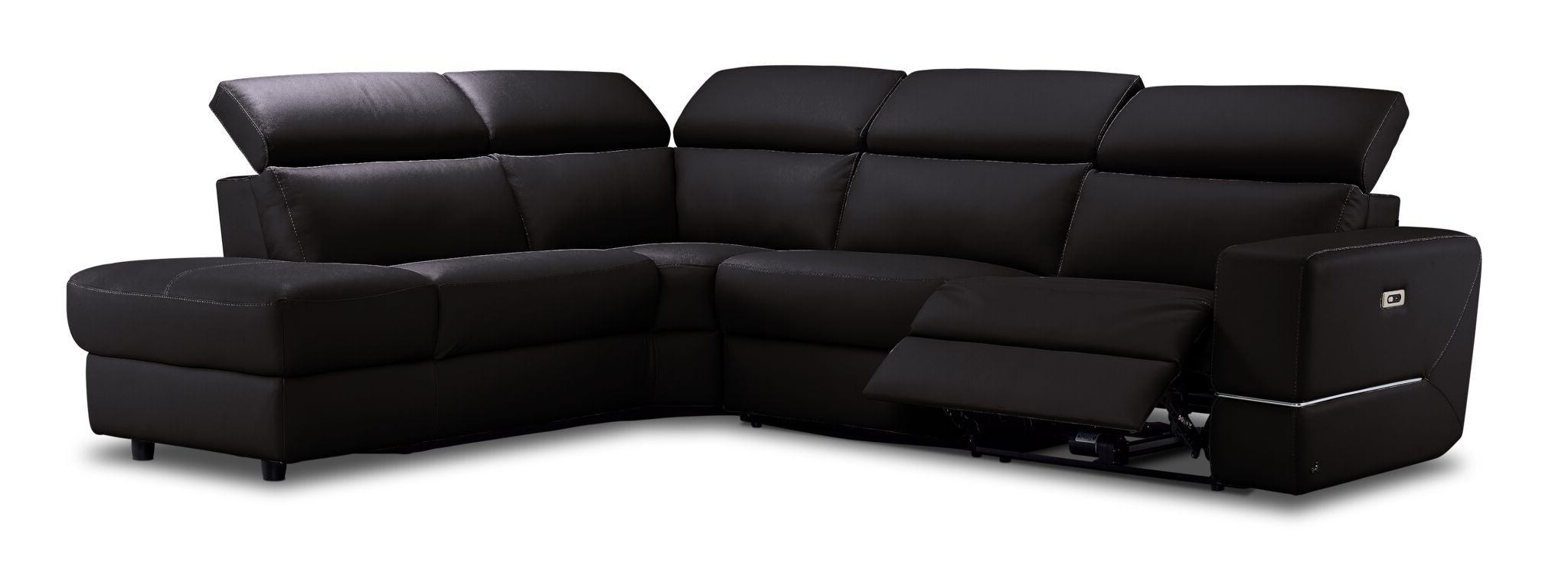 Bianca 3-Piece Power Reclining Sectional Sofa with Left-Facing Chaise in Chocolate Brown - Perfect for Living Room, Home Theater & Family Gatherings