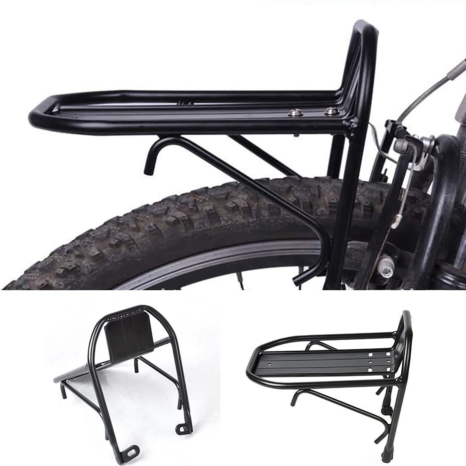Aluminum Alloy Bicycle Front Rack - Lightweight Cargo Carrier for Bike Panniers & Baskets | Perfect for Commuting, Grocery Shopping & Cycling Adventures