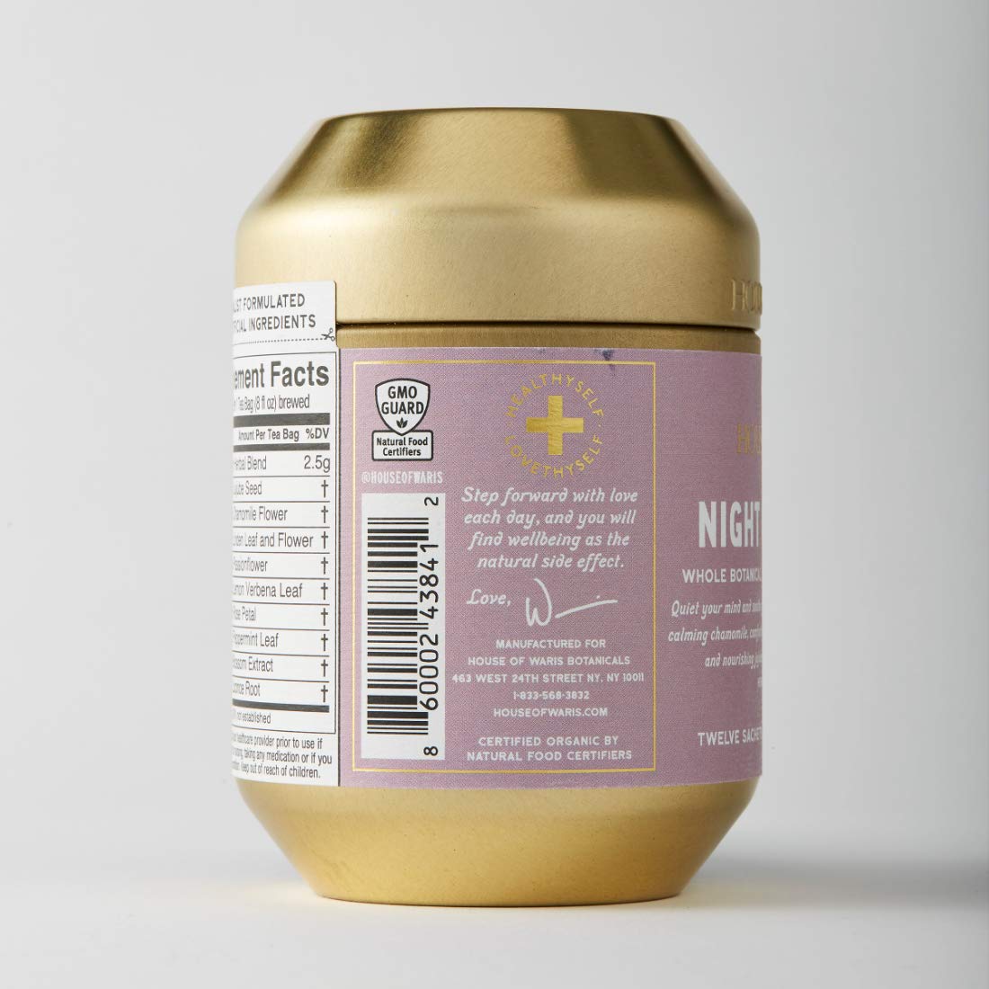 House of Waris Botanicals Night of Nights Herbal Tea | Organic, Gluten Free, Vegan | Relaxing Bedtime Tea for Stress Relief & Better Sleep