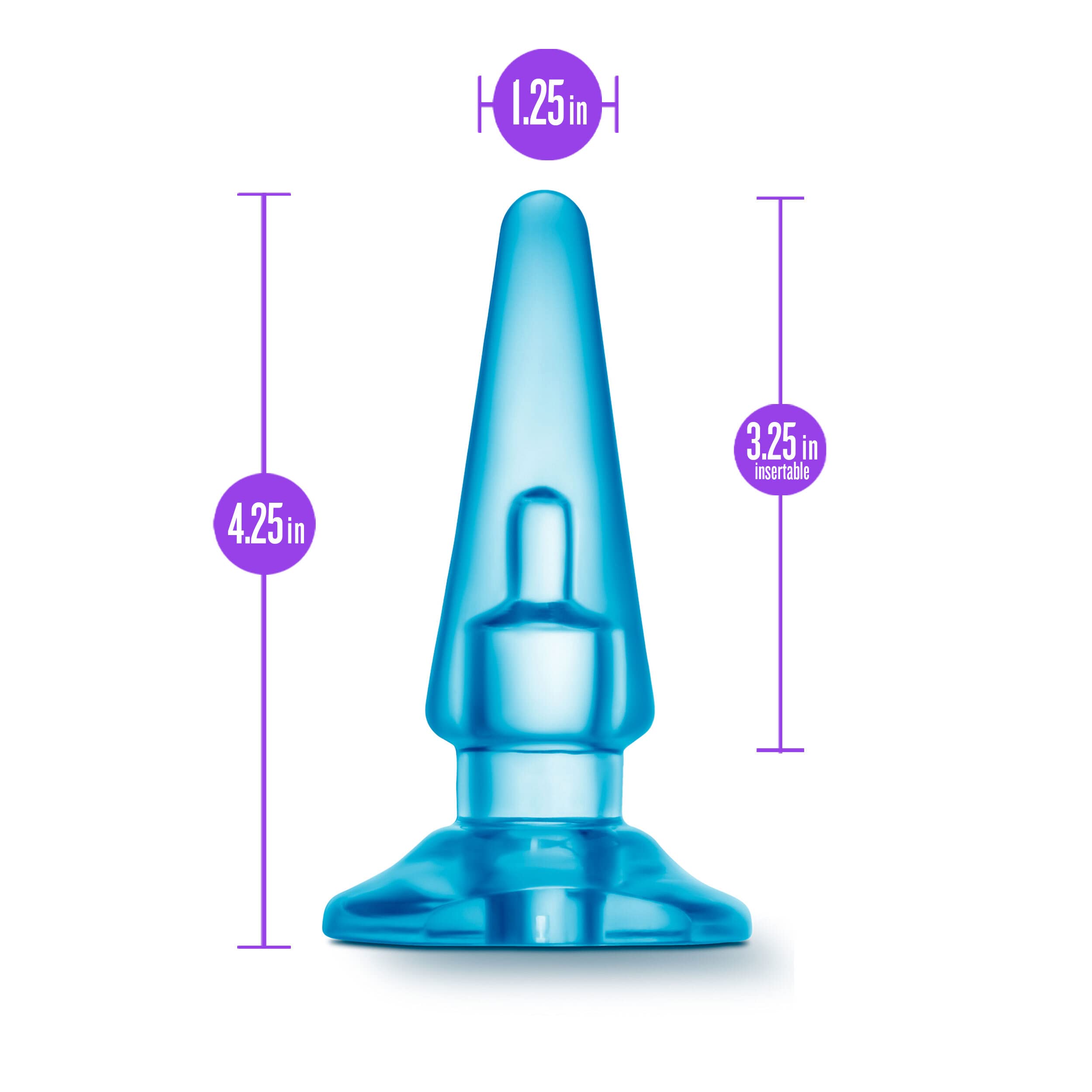 Blush Novelties B Yours Basic Anal Plug - Tapered Tip for Easy Insertion, Comfortable Base, 4 Inch Length & 1.25