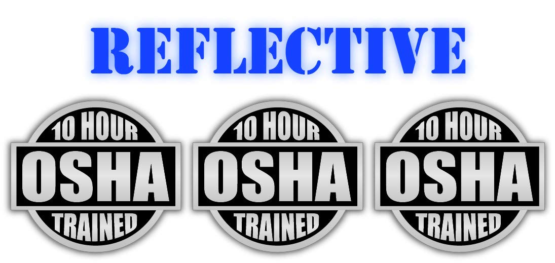 (3 Pack) Reflective Black 10-Hour OSHA Approved Hard Hat Safety Labels - 2 Inch Durable Stickers for Lunch Box, Tool Box & Construction Helmets | Workplace Safety & Equipment Identification