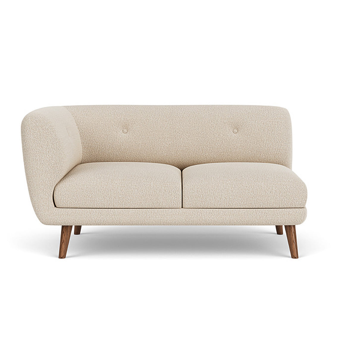 Alfred Boucle Left 2 Seater Modular Sofa - Modern Sectional Couch for Living Room, Small Space & Apartment - Soft Fabric Upholstery with Reversible Design